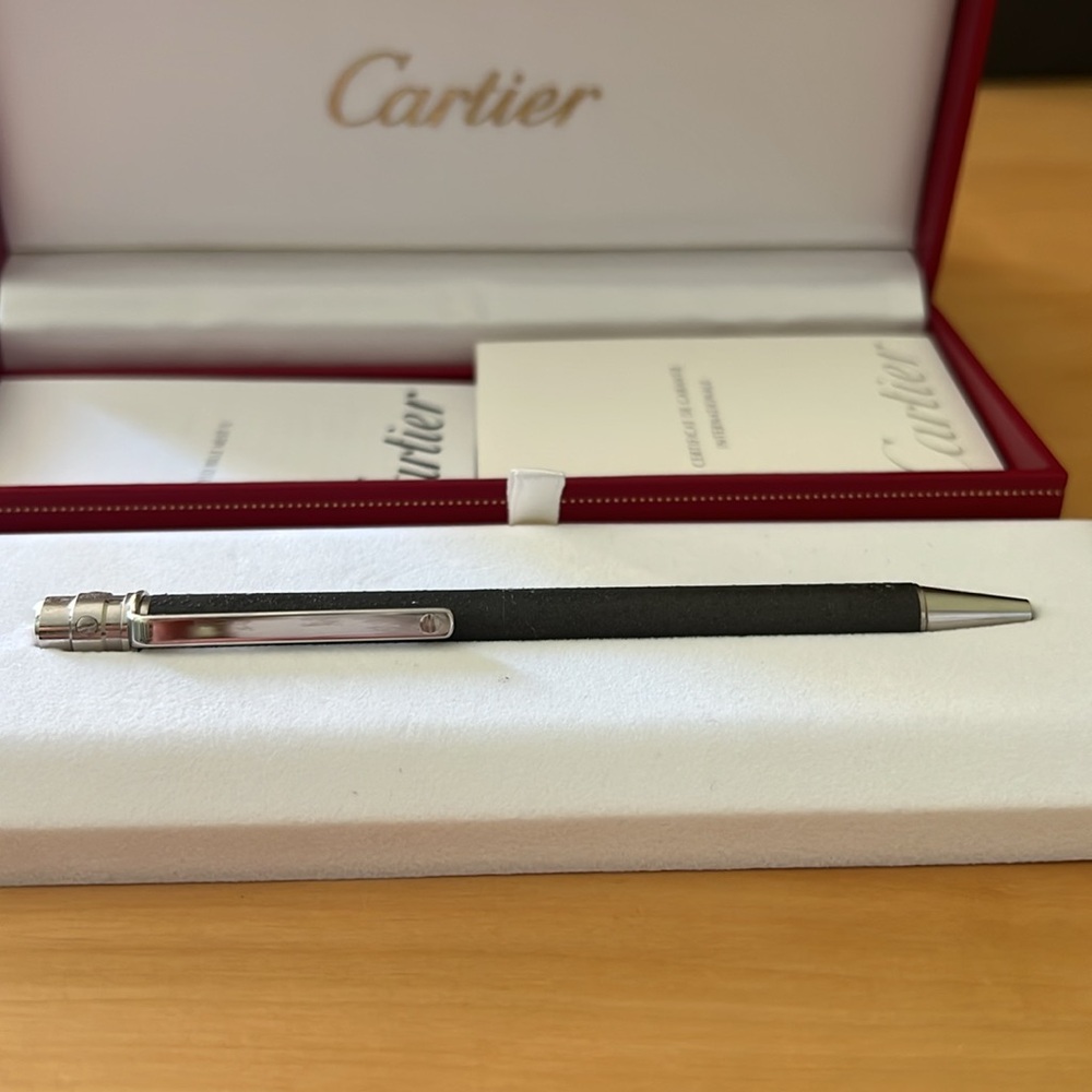 CARTIER Santos de Cartier Ballpoint Pen, Lacquer, Men's, Women's, gray, ST150189 - Picture 4 of 10